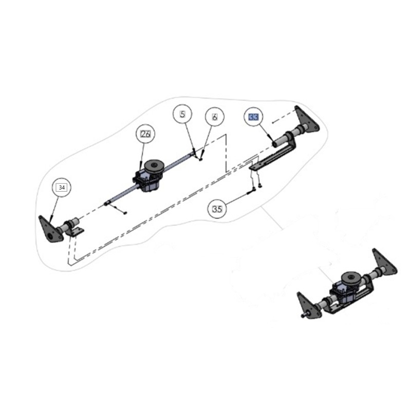 Kit sinistro assale + boccole rasaerba tosaerba ORIGINALE GRIN ASM-0127