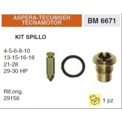Kit goupille carburateur pour moteur de tracteur de pelouse ASPERA TECUMSEH 29156 006671