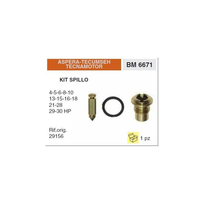 ASPERA TECUMSEH lawn tractor engine carburettor pin kit 29156 006671