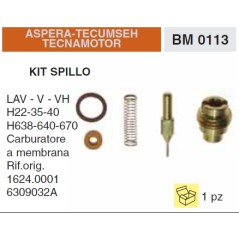 Kit spillo carburatore motore trattorino rasaerba TECUMSEH LAV V VH 1624.0001 | NewgardenParts.com