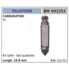 Kit spillo carburatore tipo quadrato TILLOTSON HL motosega L-16,8 mm 014-053 | NewgardenParts.com