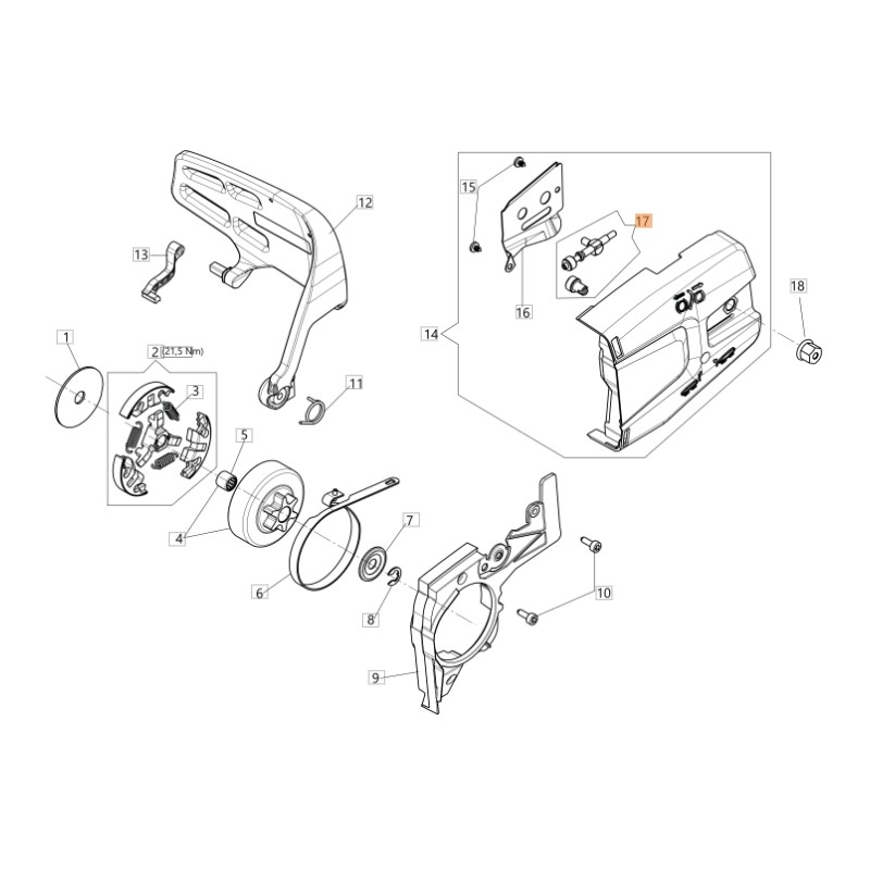 Kit tendicatena ORIGINALE OLEOMAC per motosega GST 250 - GST 360 50290156