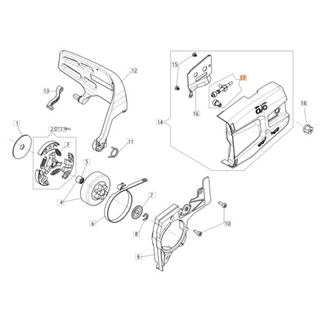 Kit tendicatena ORIGINALE OLEOMAC per motosega GST 250 - GST 360 50290156 | NewgardenParts.com