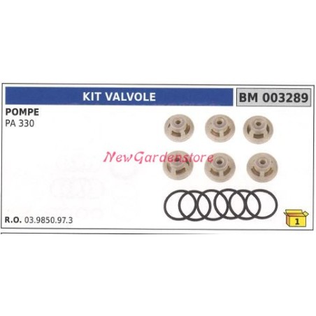 Kit valvola UNIVERSALE pompa Bertolini PA 330 003289 | NewgardenParts.com