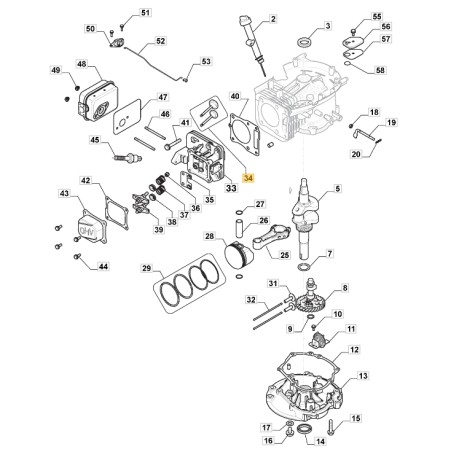 Kit valvole aspirazione e scarico ORIGINALE STIGA motore TRE 224 118551150/0 | NewgardenParts.com