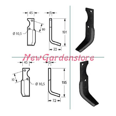 Kit zappe ricambi originali GOLDONI cassone fresa motocoltivatore 21 00070919 | NewgardenParts.com