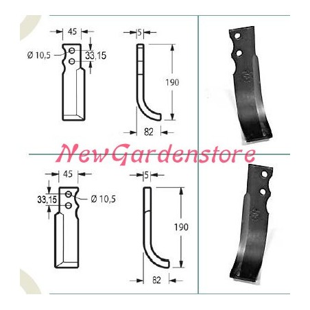 Kit zappe ricambi originali GOLDONI cassone fresa motocoltivatore 22 00070921 | NewgardenParts.com