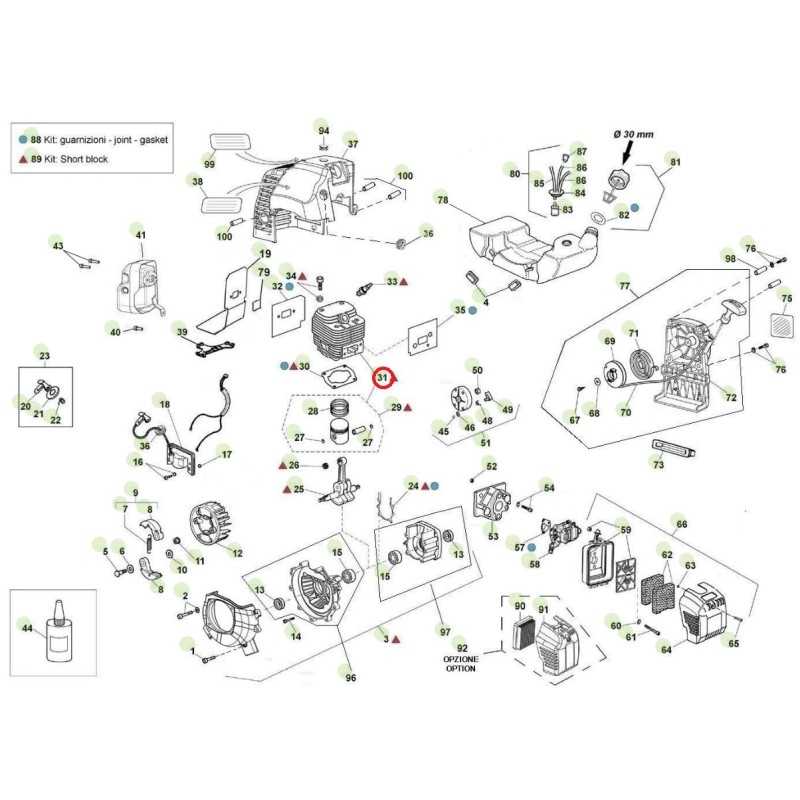 Kit: cilindro pistón ORIGINAL ACTIVE desbrozadora 4,5 sinfín t143 024474