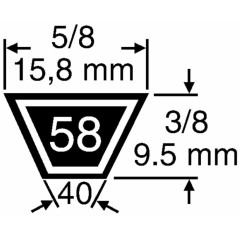 Cinghia trattorino rasaerba fatta con KEVLAR 5L 690080 5/8x80 15,8x2032mm | NewgardenParts.com