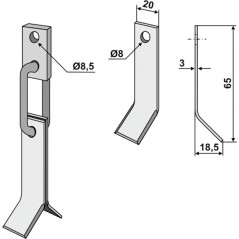 Lama ad Y+catena+attacco motocoltivatore motozappa350-459 02.EFM TORNEDO | NewgardenParts.com