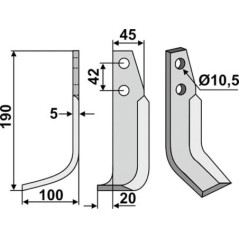 Lama arco sinistra ORIGINALE GOLDONI per fresatrice lunghezza 190 mm