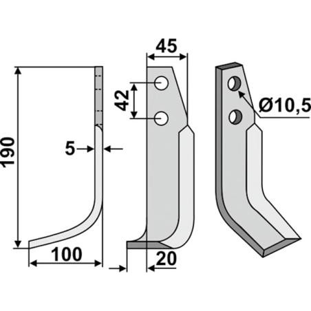 Lama arco sinistra ORIGINALE GOLDONI per fresatrice lunghezza 190 mm