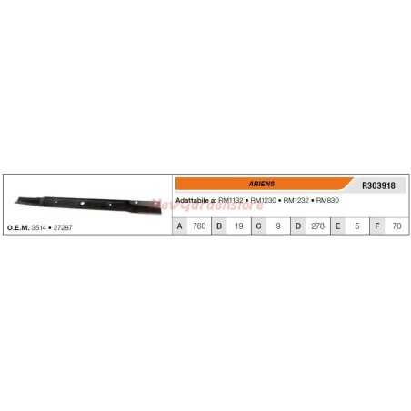 Lame ARIENS pour RM1132 1230 tracteur tondeuse R303918 | NewgardenParts.com
