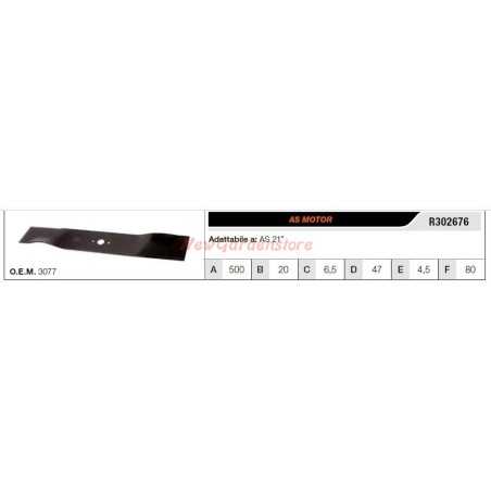 ASMOTOR blade for AS 21" lawnmower mower R302676 | NewgardenParts.com