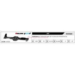 Lama AYP per trattorino tagliaerba rasaerba tosaerba 2 lame piatto 42" R303920 | NewgardenParts.com