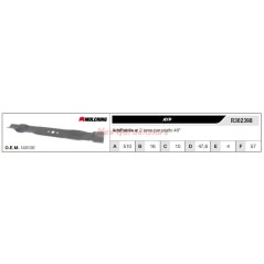 Lama AYP per trattorino tagliaerba rasaerba tosaerba 2 lame piatto 48" R302398 | NewgardenParts.com