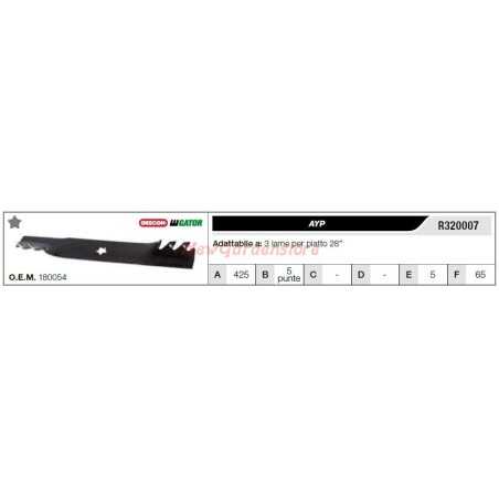Cuchilla AYP para tractor cortacésped 3 cuchillas planas 28" R320007 | NewgardenParts.com
