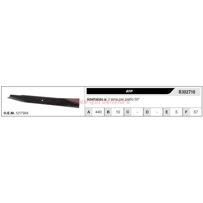 AYP Klinge für Rasentraktor Rasenmäher 3 Klingen flach 50" R302710