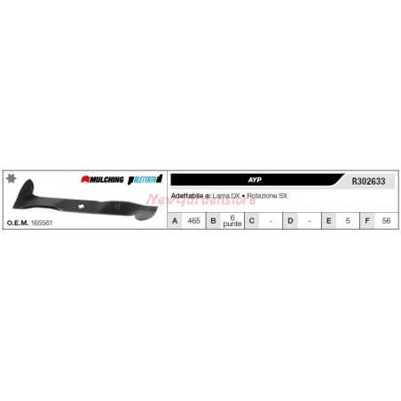 Cuchilla AYP para tractor cortacésped Cuchilla DX R302633 | NewgardenParts.com
