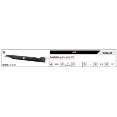 Lama AYP per trattorino tagliaerba rasaerba tosaerba piatto 38" R302734 | NewgardenParts.com