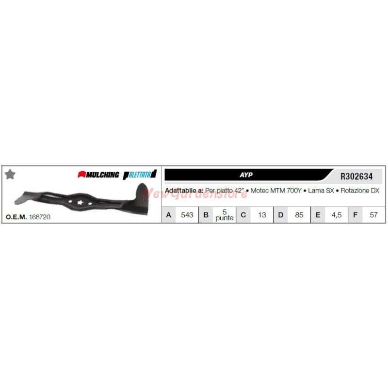 AYP Klinge für Rasentraktor Rasenmäher Mähwerk 42" flach R302634