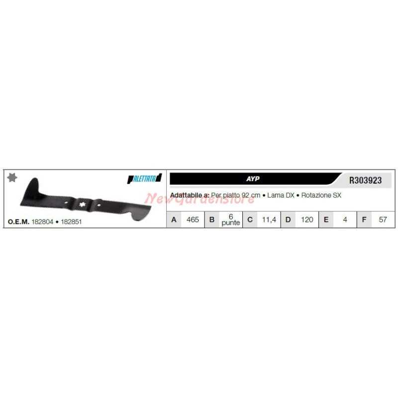 AYP Klinge für Rasentraktor Rasenmäher Mäher flach 92cm R303923