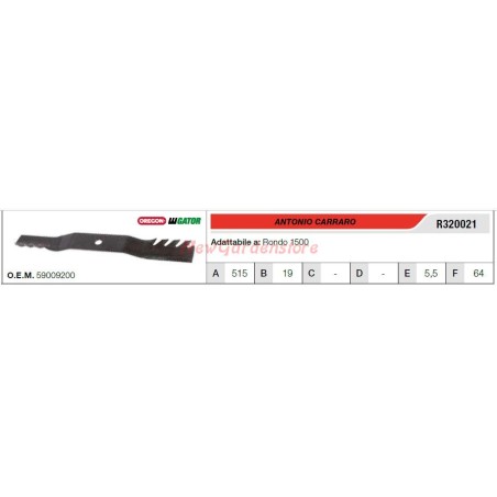 Lama CARRARO per trattorino tagliaerba rasaerba tosaerba RONDO 1500 R320021 | NewgardenParts.com