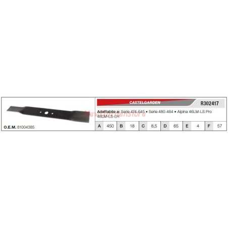 CASTELGARDEN Klinge für Rasenmäher 474-645 SERIES R302417 | NewgardenParts.com