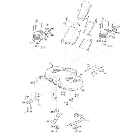 Lama combi destra ORIGINALE STIGA trattorino tagliaerba freedom 28e 184109506/0 | NewgardenParts.com