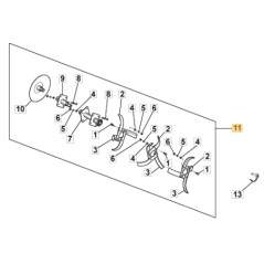 Right tiller blade models SRC685G TI685RG ORIGINAL STIGA 118802823/0