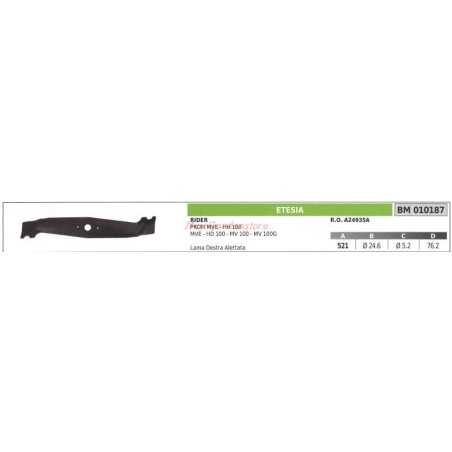 Right-hand blade for lawnmower mower rider PROFI MVE 010187 | NewgardenParts.com