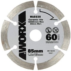 Diamond blade 85 mm diameter teeth for WORX circular saw tile cutting