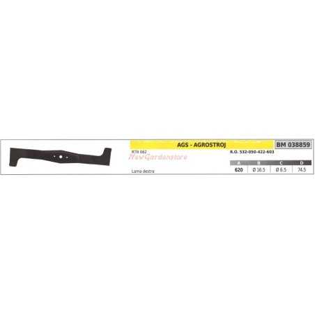 Lame AGS droite pour RTR062 tracteur de pelouse tondeuse RTR062 038859 | NewgardenParts.com