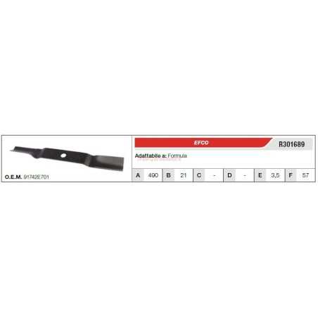 EFCO lawn mower blade lawn mower formula R301689 91742E701 | NewgardenParts.com