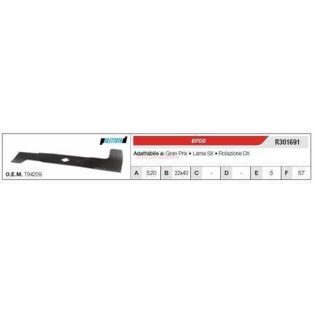 EFCO mower blade lawn mower GRAND PRIX R301691 | NewgardenParts.com