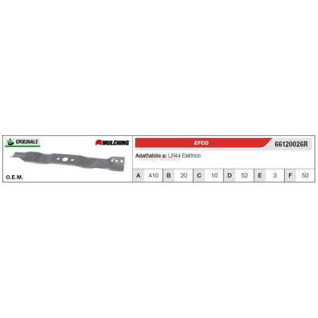 Lama EFCO tagliaerba rasaerba tosaerba LR44 elettrico 66120026R | NewgardenParts.com