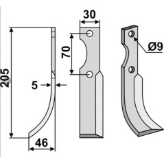 Lame de fraisage droite compatible 350-189 HONDA | NewgardenParts.com