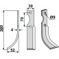 Right-hand tiller blade compatible 350-191 HONDA