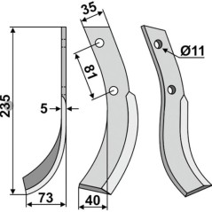 Lama fresatrice dx compatibile 350-634 HONDA 510-560 RE | NewgardenParts.com