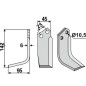 Cuchilla para motocultor compatible izquierda 350-108 FERRARI MC68 L