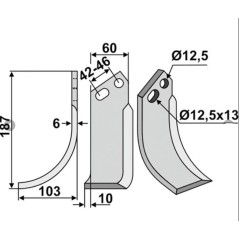 Lama fresatrice sx compatibile 350-144 GOLDONI TIPO 50-MOD.719 | NewgardenParts.com