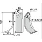 Lame de coupe gauche compatible 350-144 GOLDONI TYPE 50-MOD.719