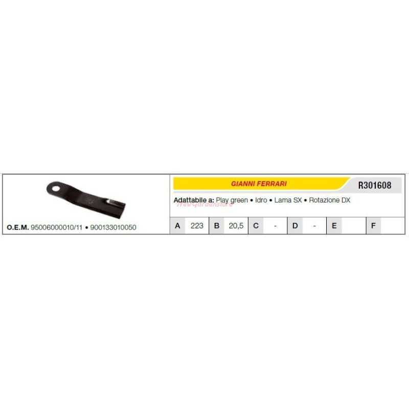 GIANNI FERRARI lawnmower mower blade play green R301608
