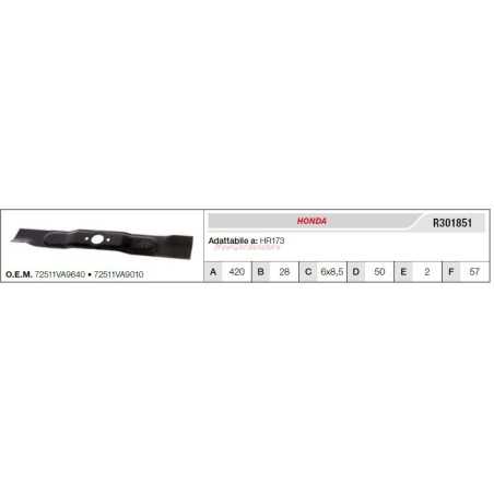 HONDA cuchilla para cortacésped HR173 R301851 | NewgardenParts.com