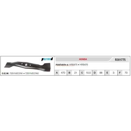 HONDA lame de tondeuse HRB475 476 R301775 | NewgardenParts.com