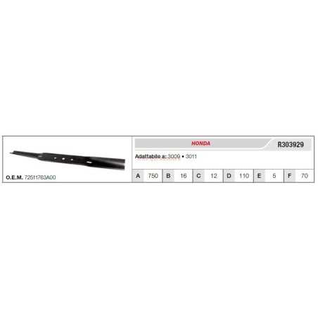 HONDA tracteur de pelouse lame de tondeuse 3009 3011 R303929 | NewgardenParts.com
