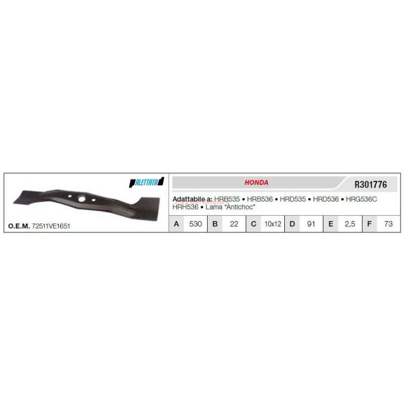 HONDA cuchilla para tractor cortacésped HRB535 536 R301776