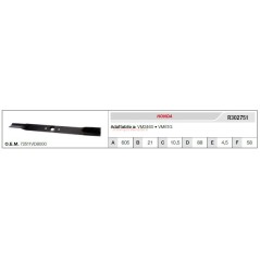HONDA lawn tractor mower blade VM2460 VM61G R302751 | NewgardenParts.com