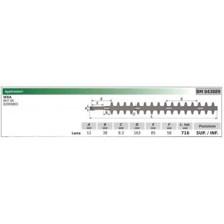 IKRA upper / lower blade for hedge trimmer BHT 60 043889 | NewgardenParts.com