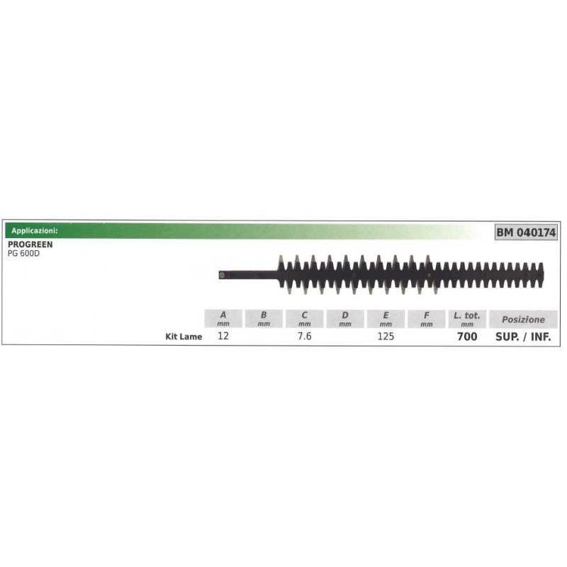 Lama inferiore / superiore PROGREEN tagliasiepe PG 600D 040174